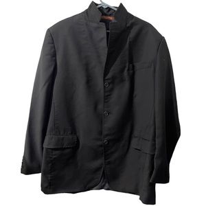 Nordstrom Blazer Men 46L Black Wool Coat Jacket‎ SportCoat Heavyweight Casual